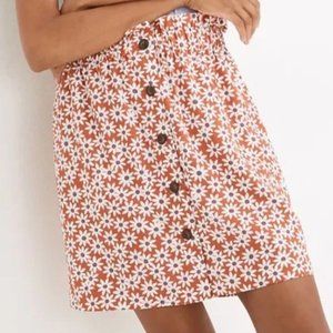 Madewell Floral Button-Front Mini Skirt Size L